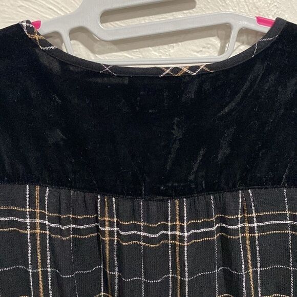 STYLE & CO holiday muse fanatic plaid floral embroidered boho top size Medium - Picture 8 of 8